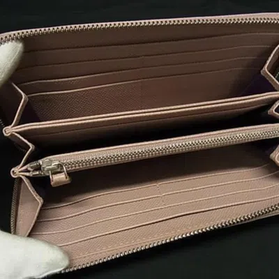 Pre-owned Bvlgari Pink Leather Long Wallet (bi-fold) ()