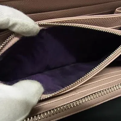 Pre-owned Bvlgari Pink Leather Long Wallet (bi-fold) ()