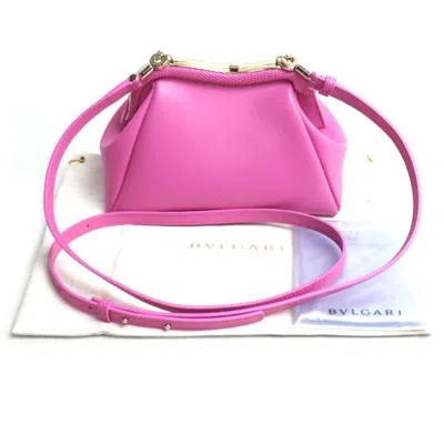 Pre-owned Bvlgari Pink Leather Pouch Shoulder Bag ()