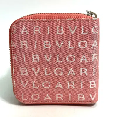 Pre-owned Bvlgari Pink White Canvas Wallet (bi-fold) () In Multi