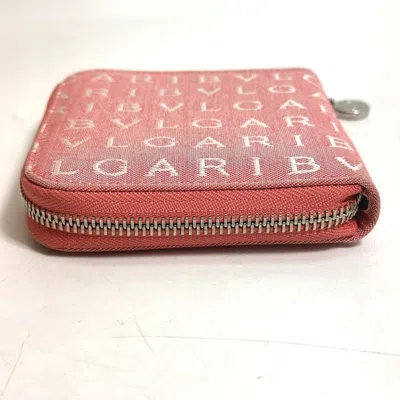 Pre-owned Bvlgari Pink White Canvas Wallet (bi-fold) () In Multi