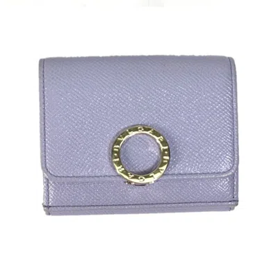 Pre-owned Bvlgari Purple Leather Wallet (tri-fold) ()