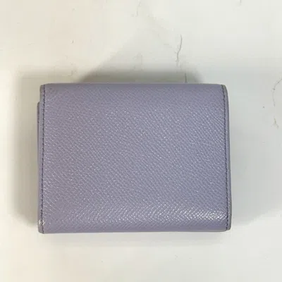 Pre-owned Bvlgari Purple Leather Wallet (tri-fold) ()