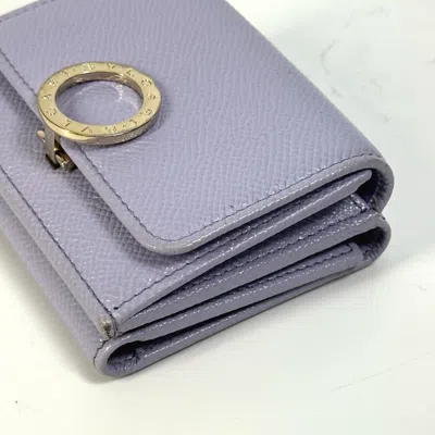 Pre-owned Bvlgari Purple Leather Wallet (tri-fold) ()
