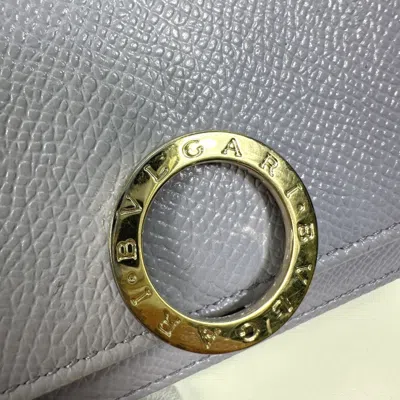 Pre-owned Bvlgari Purple Leather Wallet (tri-fold) ()