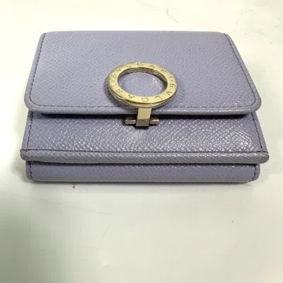 Pre-owned Bvlgari Purple Leather Wallet (tri-fold) ()
