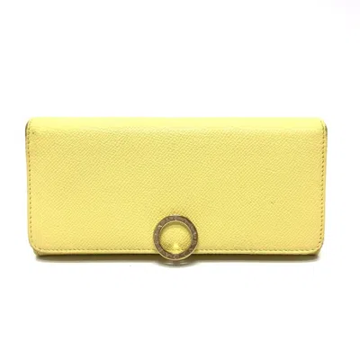 Pre-owned Bvlgari Yellow Leather Long Wallet (bi-fold) ()