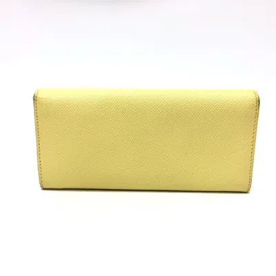 Pre-owned Bvlgari Yellow Leather Long Wallet (bi-fold) ()