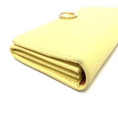Pre-owned Bvlgari Yellow Leather Long Wallet (bi-fold) ()