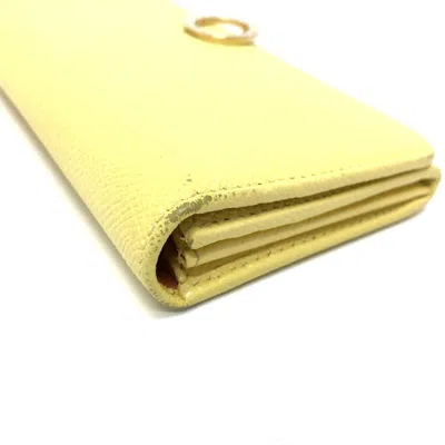 Pre-owned Bvlgari Yellow Leather Long Wallet (bi-fold) ()