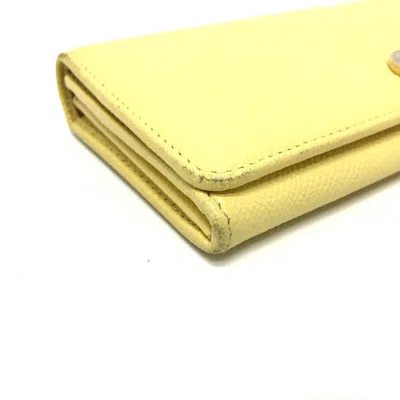 Pre-owned Bvlgari Yellow Leather Long Wallet (bi-fold) ()
