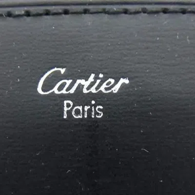 Pre-owned Cartier Black Leather Long Bill Wallet (bi-fold) ()