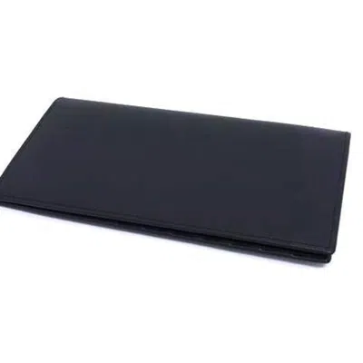 Pre-owned Cartier Black Leather Long Bill Wallet (bi-fold) ()