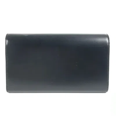 Pre-owned Cartier Black Leather Long Wallet (bi-fold) ()