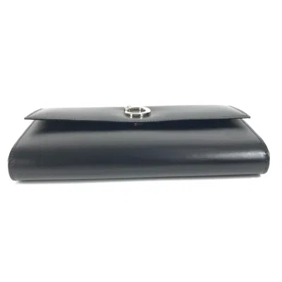 Pre-owned Cartier Black Leather Long Wallet (bi-fold) ()