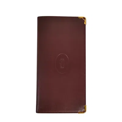Pre-owned Cartier Bordeaux Card Wallet () In Burgundy