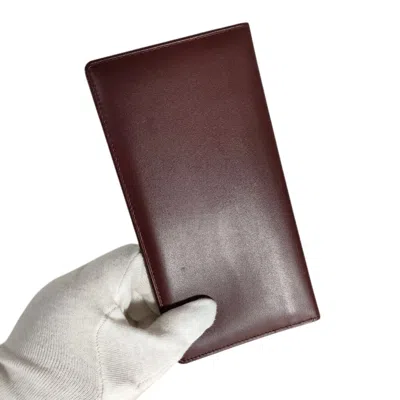 Pre-owned Cartier Bordeaux Card Wallet () In Burgundy