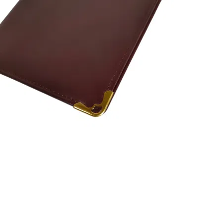 Pre-owned Cartier Bordeaux Card Wallet () In Burgundy