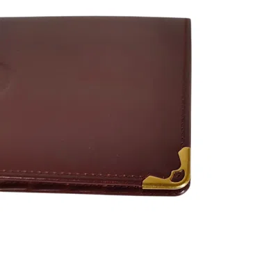 Pre-owned Cartier Bordeaux Card Wallet () In Burgundy