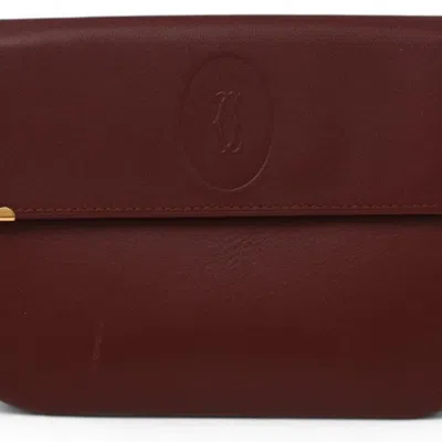 Pre-owned Cartier Bordeaux Leather Coin Purse/coin Case () In Burgundy