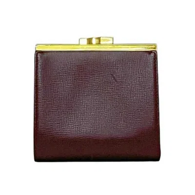 Pre-owned Cartier Bordeaux Leather Coin Purse/coin Case () In Burgundy
