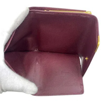 Pre-owned Cartier Bordeaux Leather Coin Purse/coin Case () In Burgundy