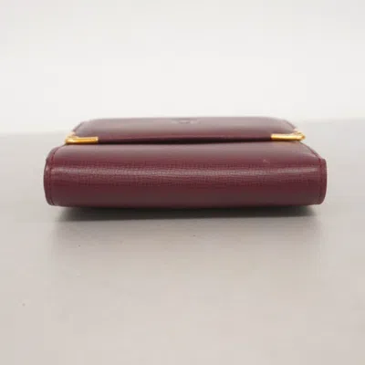 Pre-owned Cartier Bordeaux Leather Wallet (bi-fold) () In Burgundy