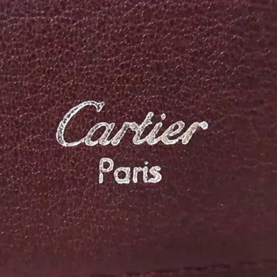 Pre-owned Cartier Bordeaux Leather Wallet (bi-fold) () In Burgundy