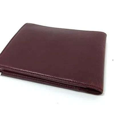 Pre-owned Cartier Bordeaux Leather Wallet (bi-fold) () In Burgundy