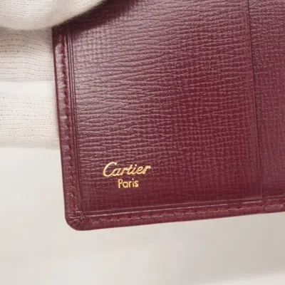 Pre-owned Cartier Bordeaux Leather Wallet (bi-fold) () In Burgundy