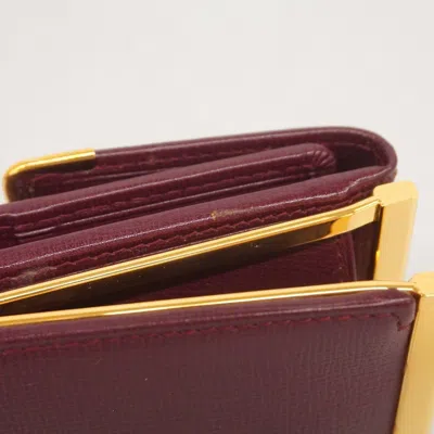 Pre-owned Cartier Bordeaux Leather Wallet (bi-fold) () In Burgundy