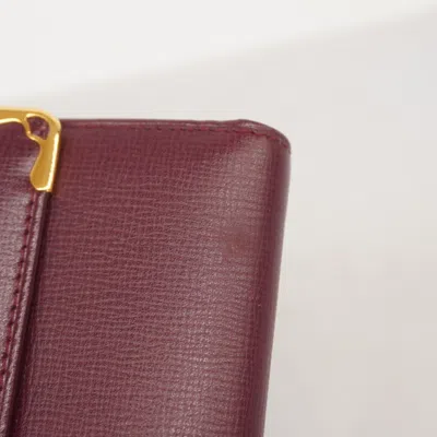 Pre-owned Cartier Bordeaux Leather Wallet (bi-fold) () In Burgundy
