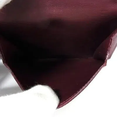 Pre-owned Cartier Bordeaux Leather Wallet (bi-fold) () In Burgundy