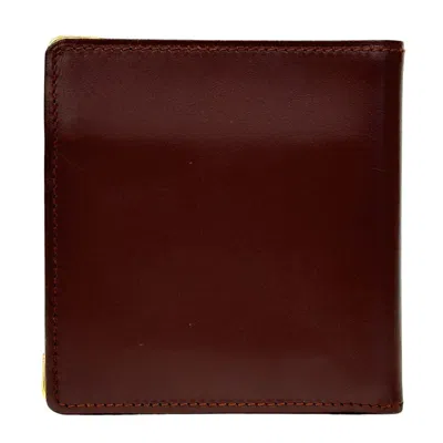Pre-owned Cartier Bordeaux Leather Wallet (bi-fold) () In Burgundy