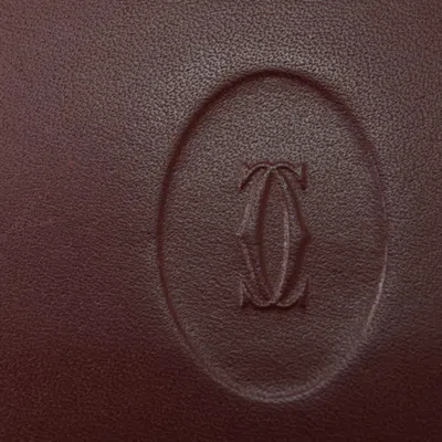 Pre-owned Cartier Bordeaux Leather Wallet (bi-fold) () In Burgundy