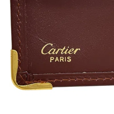Pre-owned Cartier Bordeaux Leather Wallet (bi-fold) () In Burgundy