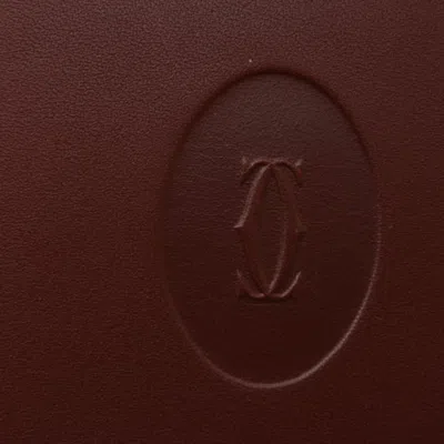 Pre-owned Cartier Bordeaux Leather Wallet (bi-fold) () In Burgundy
