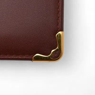 Pre-owned Cartier Bordeaux Leather Wallet (bi-fold) () In Burgundy