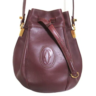 Pre-owned Cartier Bordeaux Shoulder Bag () In Burgundy