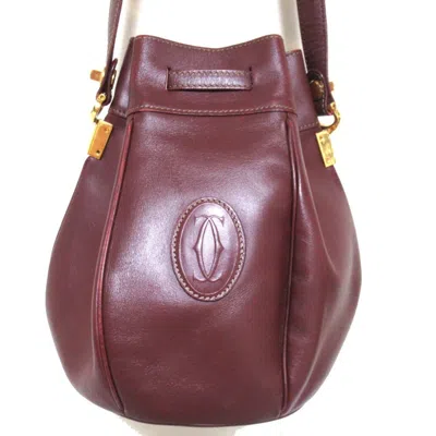 Pre-owned Cartier Bordeaux Shoulder Bag () In Burgundy