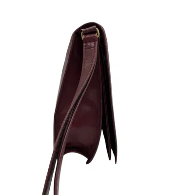 Pre-owned Cartier Bordeaux Wine Red Leather Clutch Bag () In Burgundy