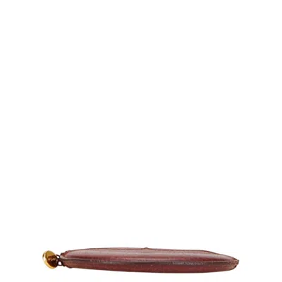 Pre-owned Cartier Bordeaux Wine Red Leather Coin Purse/coin Case () In Burgundy