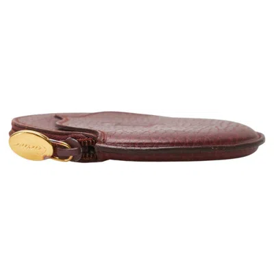 Pre-owned Cartier Bordeaux Wine Red Leather Coin Purse/coin Case () In Burgundy