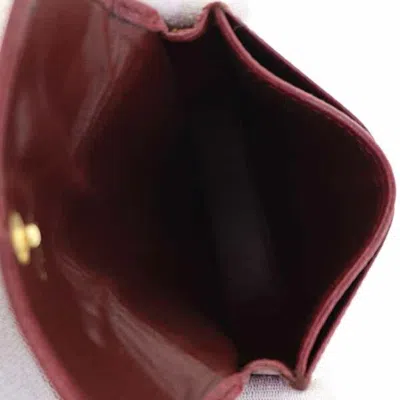Pre-owned Cartier Bordeaux Wine Red Leather Coin Purse/coin Case () In Burgundy