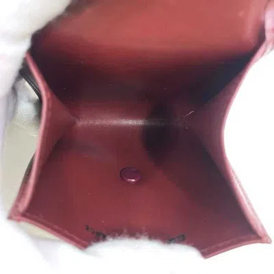 Pre-owned Cartier Bordeaux Wine Red Leather Coin Purse/coin Case () In Burgundy