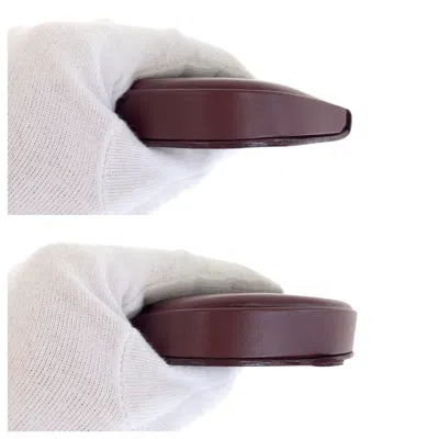 Pre-owned Cartier Bordeaux Wine Red Leather Coin Purse/coin Case () In Burgundy