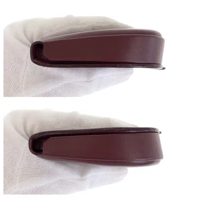 Pre-owned Cartier Bordeaux Wine Red Leather Coin Purse/coin Case () In Burgundy