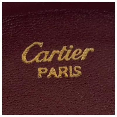 Pre-owned Cartier Bordeaux Wine Red Leather Coin Purse/coin Case () In Burgundy