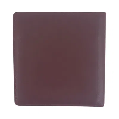 Pre-owned Cartier Bordeaux Wine Red Leather Wallet (bi-fold) () In Burgundy