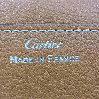 Pre-owned Cartier C De  Brown Leather Long Wallet (bi-fold) ()
